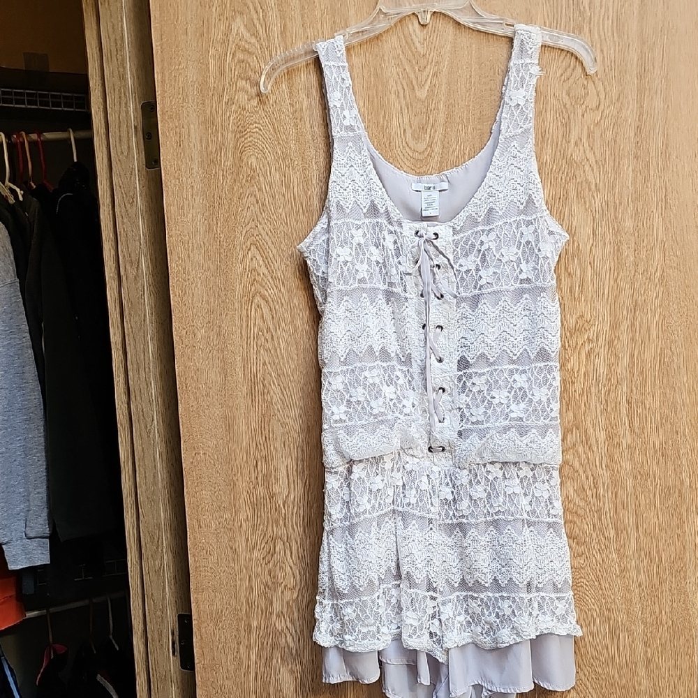 Bar III Lace Jumpsuit in Cream